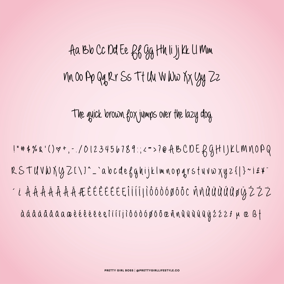 PGB "MATERIAL GIRL" Handwritten Font